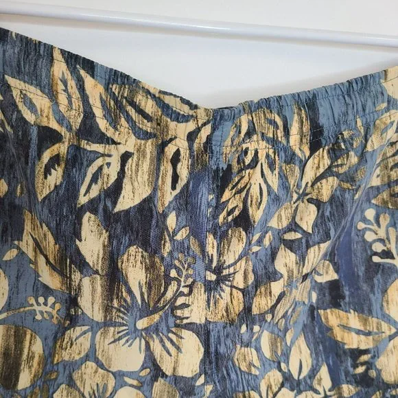 SPEEDO Men’s Sz SM Board Shorts Swim Trunks Blue Beige Flowers Hawaiian Hibiscus - Picture 3 of 11